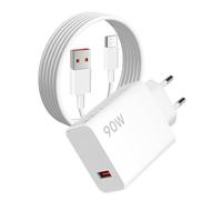 Caricatore Xiaomi USB C 90W per Mi 15 Ultra/14 Pro/13T/12/11, Red-mi Note 14/13/12/11, POCO X7/F6/X6 Pro, Pad 7/6/5, Turbo Ricarica Rapida 6A con Cavo USB C 2M, Compatibile 67W/33W Type-C