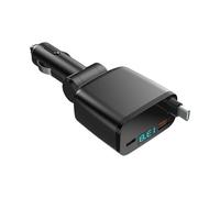 Cariche automobilistiche compatte con cavo triplo estensibile interfacce multiple Cariche del veicolo per ricarica simultanea del dispositivo adattatore rapido per auto cavo retrattile