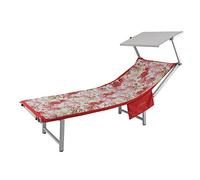 Carillo Telo Coprilettino Mare Coralli in Microfibra con Tasche e Elastici R117 Rosso
