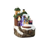Carillon a forma di cabina di Natale illuminato con Babbo Natale rotante con luce a LED, per uomini, donne, bambini, regalo di compleanno, Natale, ornamento a LED