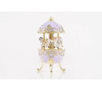 Carillon a forma di carosello a forma di cavallo con statuette di cavalli bianchi, musicale, fatto a mano, fantastica decorazione per la casa in lavanda foschia, suona il suono della musica a stella