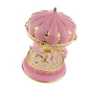 Carillon a forma di giostra, con cavalli rotanti, regalo romantico per matrimonio, compleanno, Natale, colore: rosa