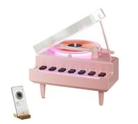 Carillon a Forma Di Pianoforte Rotante 4-in-1, Smart Speaker Bluetooth Wireless, Luce Notturna LED D'ambiente Con Diffusore Di Aromi, Decorazione Domestica Di Lusso: Regalo for Anniversari(Pink)