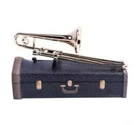 Carillon a forma di trombone, realizzato a mano, design classico europeo, facile da usare, compatto, nero, 10 x 6 cm, portatile, per compleanno, matrimonio, anniversario, decorazione per la casa