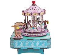 Carillon a Giostra Puzzle 3D in Legno, Kit di Costruzione in Legno per Adulti da Costruire, Rompicapo Giochi Logica Potenziare Creatività,Natale Ideale Regalo
