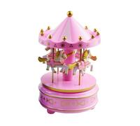 Carillon a giostra, regalo di compleanno per ragazze, carillon rotante con cavalli, per compleanno, Natale, festival, matrimoni (rosa)