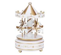 Carillon a giostra, regalo di compleanno per ragazze, carillon rotante con cavalli, per compleanno, Natale, festival, matrimoni (bianco e oro)