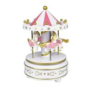 Carillon a giostra, regalo di compleanno per ragazze, carillon rotante con cavalli, per compleanno, Natale, festival, matrimoni (bianco e rosa)