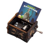 Carillon a manovella per Halloween - Professionale Premium Vintage in Legno Tema Musicale Festivo Classico Elegante Astuccio per Bambini Decorazione Scrivania Regalo da Collezione Portatile Melodia