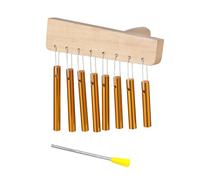 Carillon a percussione a 8 toni con bacchetta, in legno di betulla e tubo in alluminio massiccio, strumento a percussione per principianti e musicisti (oro)