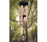 Carillon a vento commemorativo con albero della vita da 91,4 cm, grande tono profondo, regalo di pensionamento/simpatia in memoria della mamma/una persona cara Natale, campanelli a vento in legno di