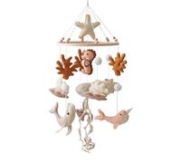 Carillon a vento mobile per bambini, con sonaglio, per culla, per bambine, con ciondolo a forma di campana, per lettino e culla e fasciatoio, idea regalo per neonati (caramello)