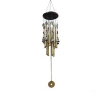 Carillon a vento per decorazione da giardino con 13 tubi metallici risonanti sospesi da assemblaggio in legno massiccio per un'atmosfera naturale