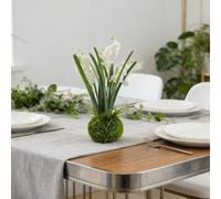 Carillon a vento sfera muschio simulato bianco per bonsai terrario arredamento i