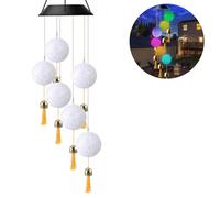 Carillon a vento solare con luci che cambiano colore, carillon a vento con sfera di cristallo a energia solare, compatibile con tutte le mam