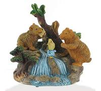 Carillon animato in polystone animato con orso che pesca pesce animato e meccanismo musicale a molla di 18 note - Born Free