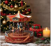 Carillon Carosello Musicale 31Cm Cavalli Giostra Rotante Decorazione Idea Regalo