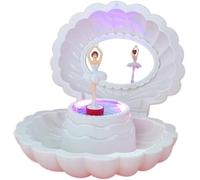 Carillon Colorful Flash Shell Music Box Scatola di Immagazzinaggio di Gioielli Musicali per Ragazze con Ballerina Music Jewelry Box Festival Gift, A, 15.5 * 15.5cm