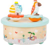 Small Foot 1108 "Parrot & Elephant Music Box, made of wood, in modern pastel col
