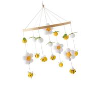 Carillon da appendere per la cameretta dei bambini, con eleganti fiori, accessorio per bambini e bambine, decorazione a soffitto in legno giocattolo per bambini
