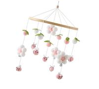 Carillon da appendere per la cameretta dei bambini, con eleganti fiori, accessorio per bambini e bambine, decorazione a soffitto in legno giocattolo per bambini