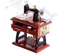 Carillon da cucito retrò - manovella da 16,5 cm, decorazione vintage in ABS, melodia meccanica per decorazione da tavolo per matrimoni, feste e dona fascino nostalgico a casa, ufficio,