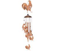 Carillon eolico a forma di gallo Decorazione da giardino vintage | Campanello eolico in metallo raffigurante un pollo per esterno giardino terrazza balcone patio ingresso
