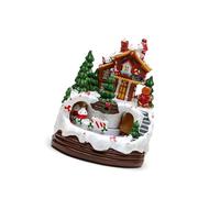 Carillon giocattolo di Natale illuminato cabina di Natale figurine carillon con treno per uomini donne bambino regalo villaggio musicale
