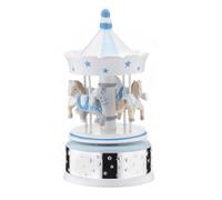 Carillon Giostra con Cavalli Bianca e Azzurra con Fascia in Argento Valenti 2108