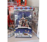 CARILLON GIOSTRA di NATALE a TECA con EFFETTO NEVE NEVICATA MUSICA e LUCI a LED