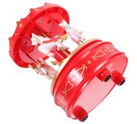 Carillon Giostra Romantico Rosso in Plastica, senza Luce, da Tavolo | Decorazione a Forma di Giostra, Produce Musica Scuotimento Manuale, per Adulti, Compleanno