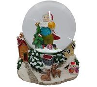 Carillon Globo d’Acqua con babbo natale ampolla con Scena natalizia musicale sfera con acqua Idea regalo raffinata palla di vetro