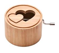 Carillon in bambù con canzone d'amore: Plaisir d'amour - Music Box di Pearing Green-line, Love-Edition con doppio cuore, incorniciato