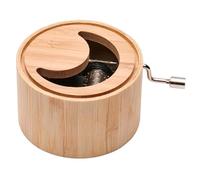 Carillon in bambù con la canzone serale: la luna è alzata - Music box incorniciato da manovella green-line, Goodnight Edition