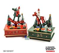 CARILLON IN LEGNO CAVALLO A DONDOLO CON MUSICA NATALIZIA A CORDA ART. 41766