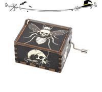 Carillon in legno con incisione, stile vintage, melodia di Halloween, squisita decorazione per la casa di Halloween, per Natale, compleanno