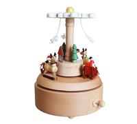 Carillon in legno con treno rotante regalo di compleanno Natale vacanza cartone animato canto ornamento per casa o ufficio Decors chiaro suono Music Box
