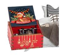 Carillon in Legno Vintage a manovella, con Musica incisa, Scelta Perfetta per Natale, Compleanno, Halloween