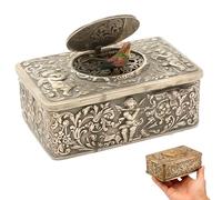 Carillon musicale 3D con uccellini cantanti, fatto a mano, stile vintage, per decorare la casa, regali e oggetti da collezione (argento)
