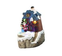 Carillon musicale a LED illuminato a forma di cabina di Natale, giocattolo natalizio con Babbo Natale rotante per bambini e adulti