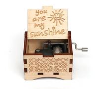 Carillon musicale in legno con manovella, con incisione "You Are My Sunshine", idea regalo per Natale, San Valentino, anniversario, compleanno, per bambini, ragazzi, ragazze, adulti e amanti