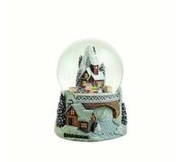 CARILLON NATALE SFERA VETRO Cm.10 con TRENINO che GIRA LUCI LED e MELODIA 60008