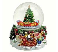 CARILLON NATALE SFERA VETRO Cm.10 e TRENINO che GIRA MELODIA JINGLE BELLS 59133