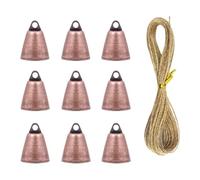 Carillon natalizi in ferro rurale, confezione da 9, arriva con cordino da 5 m per feste celebrative, uso domestico Carillon natalizi vintage