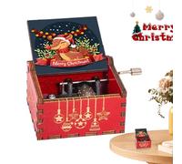 Carillon natalizio - Carillon a manovella di Natale Jingle Bells | Classico carillon a manovella intagliato | Carillon spento, adatto per compleanno, Natale, giorno del Ringraziamento,