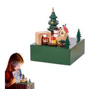 Carillon natalizio, carillon natalizio in legno - Le vacanze da tavolo visualizzano la scatola musicale del magnetico | Carillon elegante e leggero per treni in movimento per famiglie in vacanza con a
