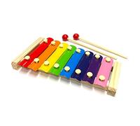 Carillon per bambini, con 2 bacchette, 8 piastre colorate, xilofono, strumento musicale, metallofono