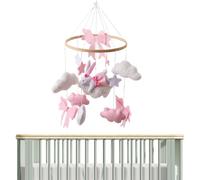 Carillon Per Culla | Girello Sensoriale Con Fiocco Rosa Per Infanzia,Giocattolo Sensoriale Girevole Stile Bohemien per Camera Bambini Fasciatoio Soggiorno
