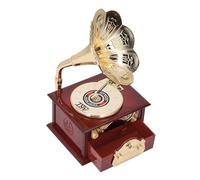 Carillon per Grammofono, Carillon Antico Fonografo Vintage Meccanismo Squisito Carillon Meccanico retrò Figurine Manichino per Grammofono in Ottone per Decorazioni per Tavolo da