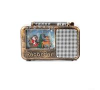 Carillon radiofonico luminoso con ornamento a tema natalizio, impostazioni di suono e luce regolabili per la decorazione stagionale della casa (cervo)